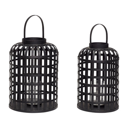 Lanternas de grade preto (conjunto de 2) - Ø35xh54, Ø41xh58cm