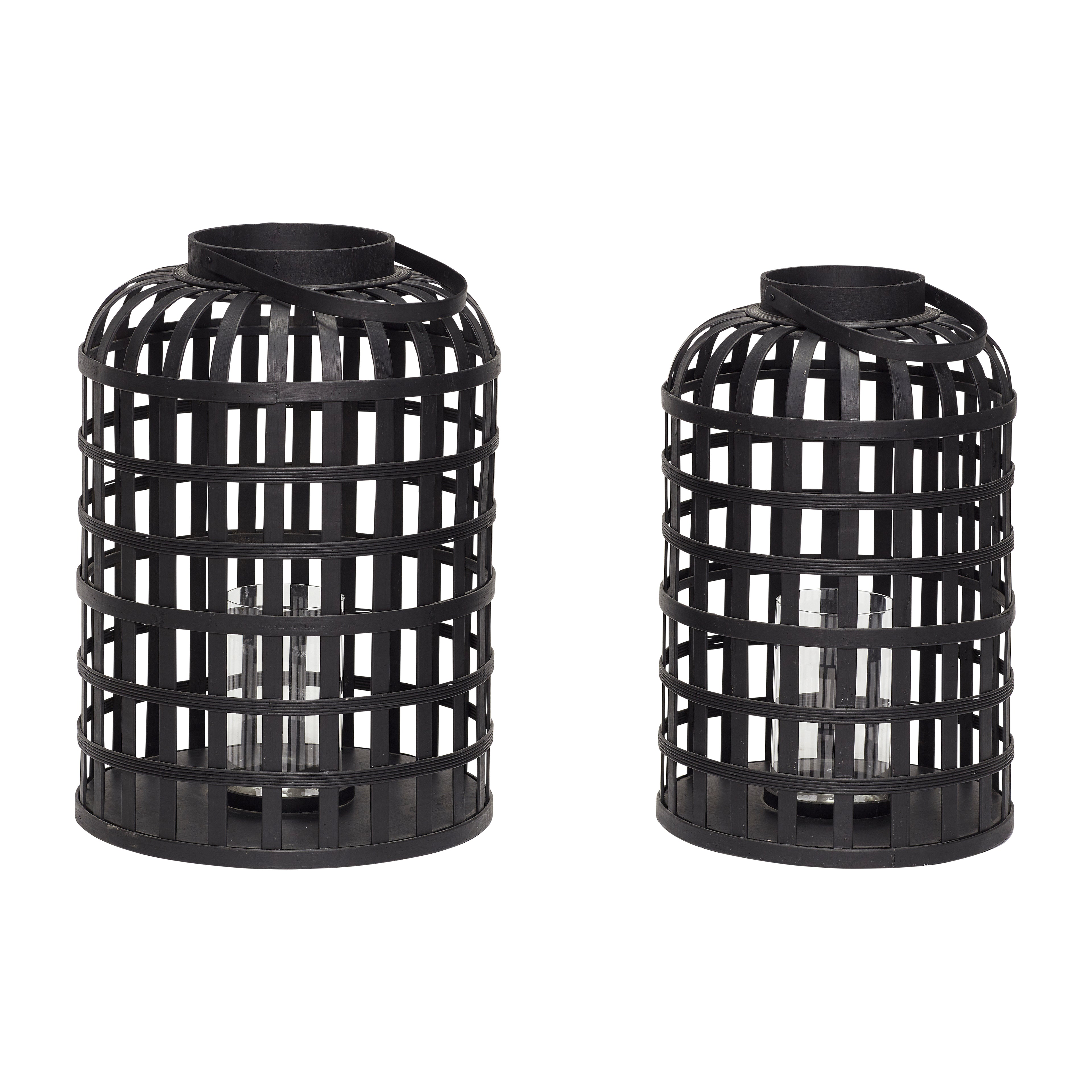 Lanternas de grade preto (conjunto de 2) - Ø35xh54, Ø41xh58cm