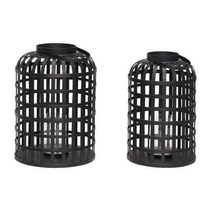 Lanternas de grade preto (conjunto de 2) - Ø35xh54, Ø41xh58cm
