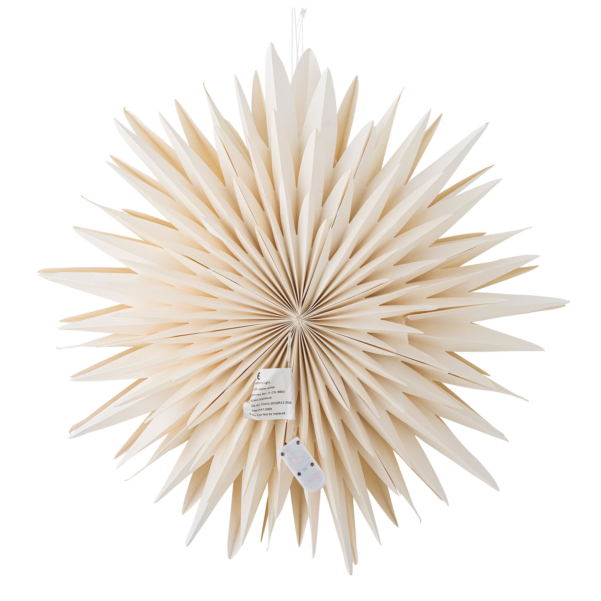 A estrela de Bloomingville Elija com luz, branca, mistura FSC®, papel