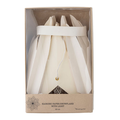 A estrela de Bloomingville Elija com luz, branca, mistura FSC®, papel
