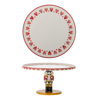 Prato de bolo de Bloomingville Jolly, vermelho, grés