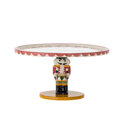 Prato de bolo de Bloomingville Jolly, vermelho, grés