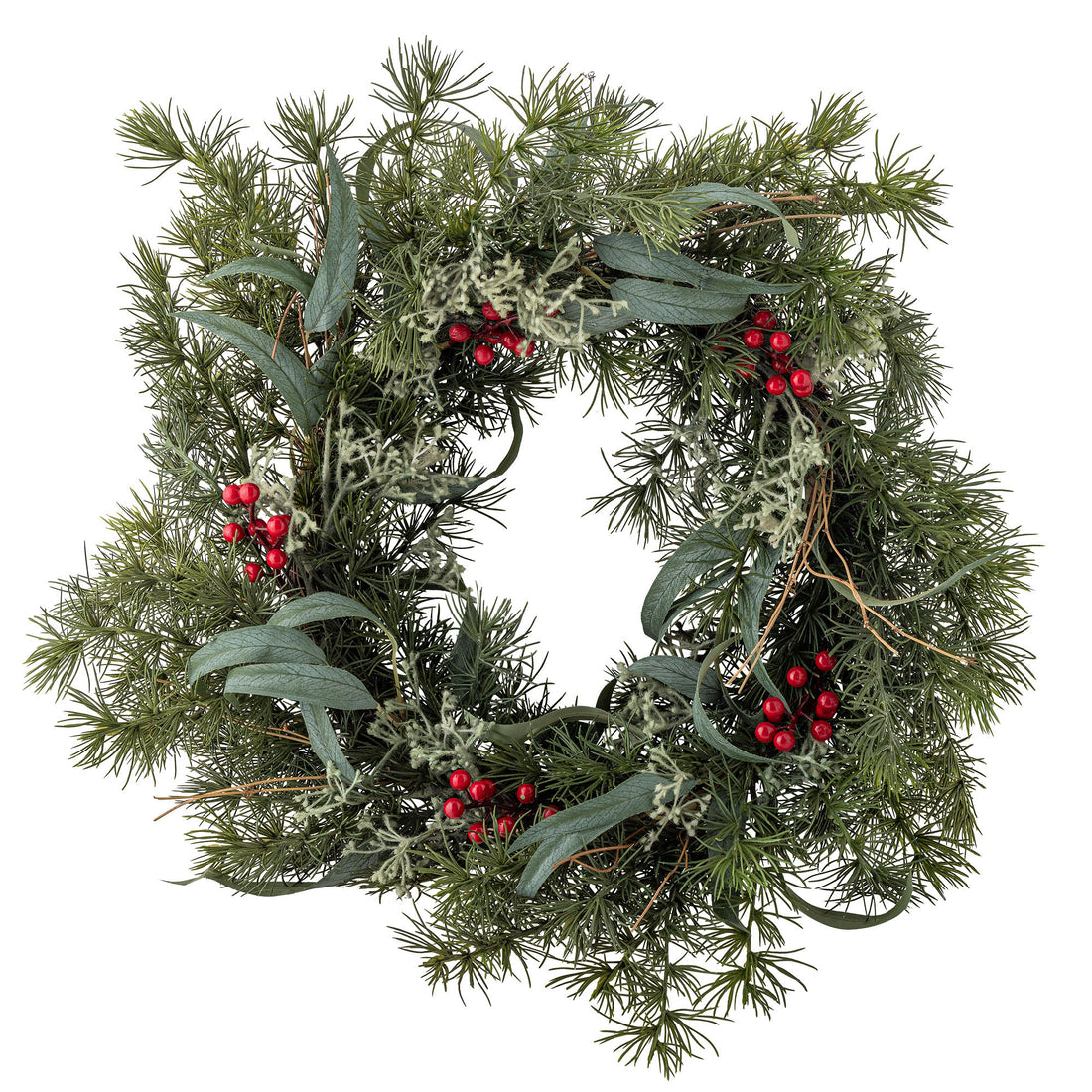 Bloomingville Pine Wreath, verde, flores artificiais