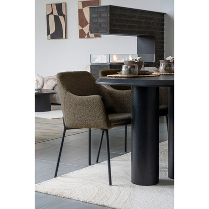 Cadeira de mesa de jantar Melilla - cadeira de mesa de jantar, bouclé, marrom, preto Ben HN1064