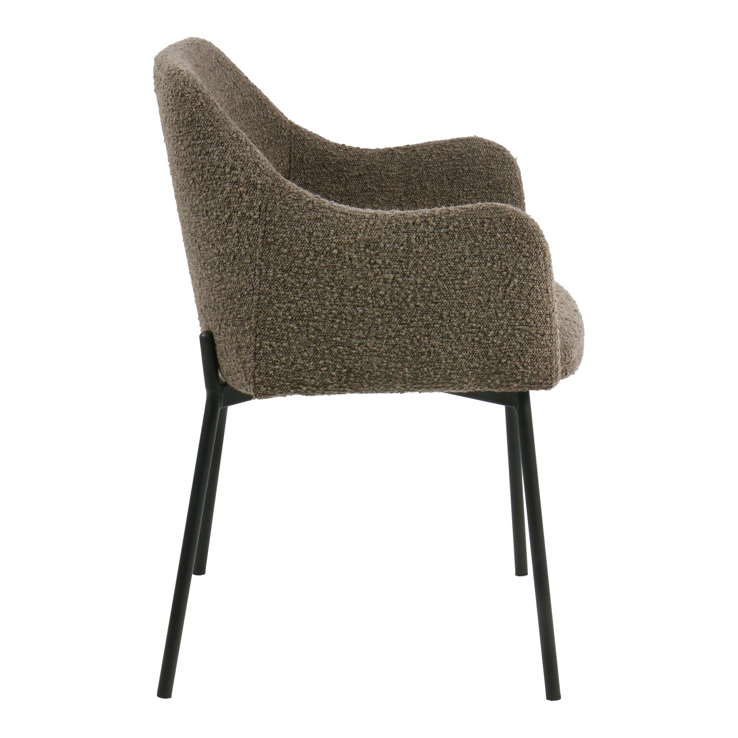 Cadeira de mesa de jantar Melilla - cadeira de mesa de jantar, bouclé, marrom, preto Ben HN1064