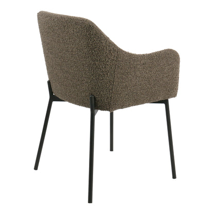 Cadeira de mesa de jantar Melilla - cadeira de mesa de jantar, bouclé, marrom, preto Ben HN1064