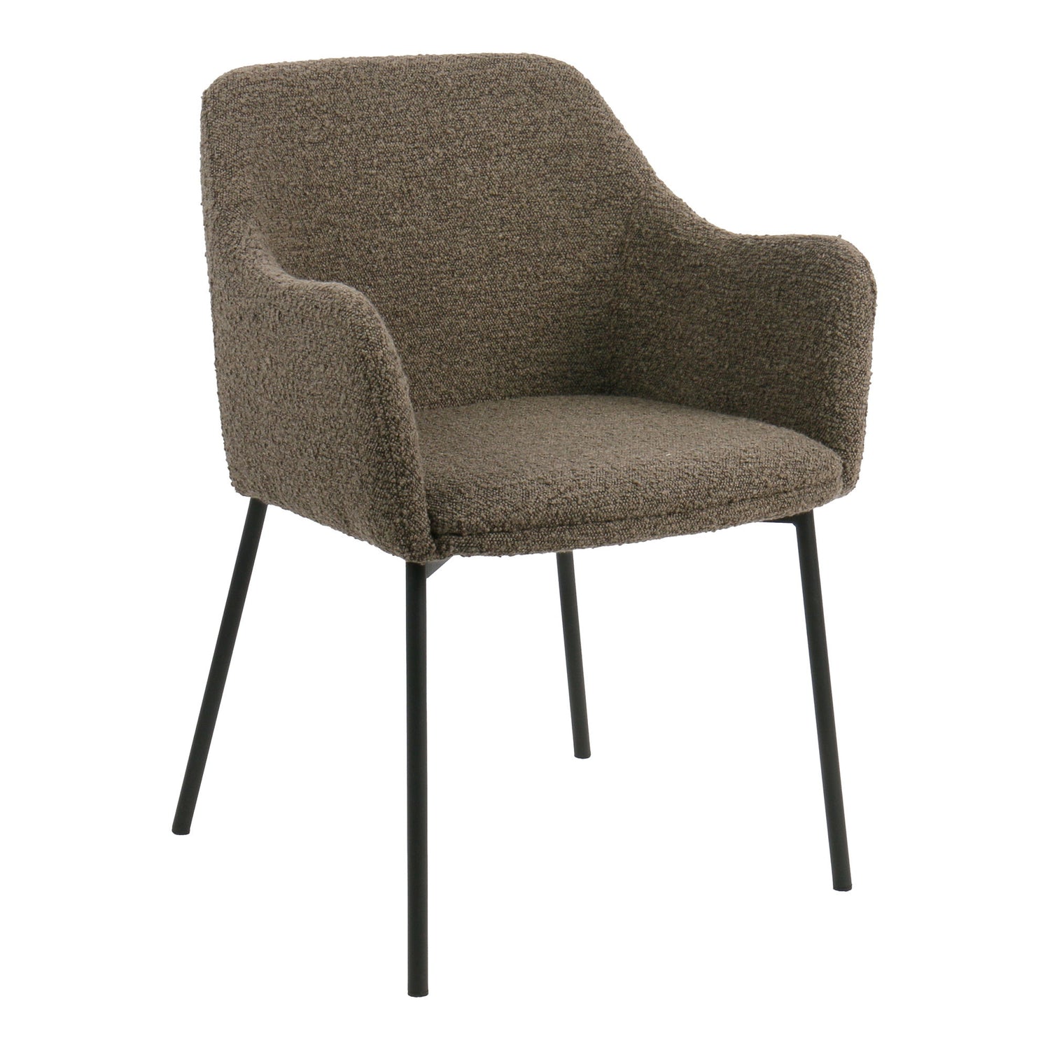 Cadeira de mesa de jantar Melilla - cadeira de mesa de jantar, bouclé, marrom, preto Ben HN1064