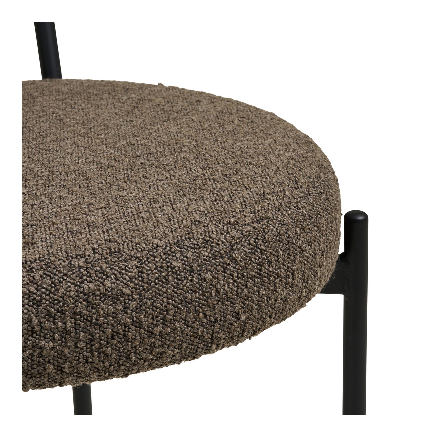 Cadeira de mesa de jantar Badalona - cadeira de mesa de jantar, bouclé, marrom, pernas pretas HN1064