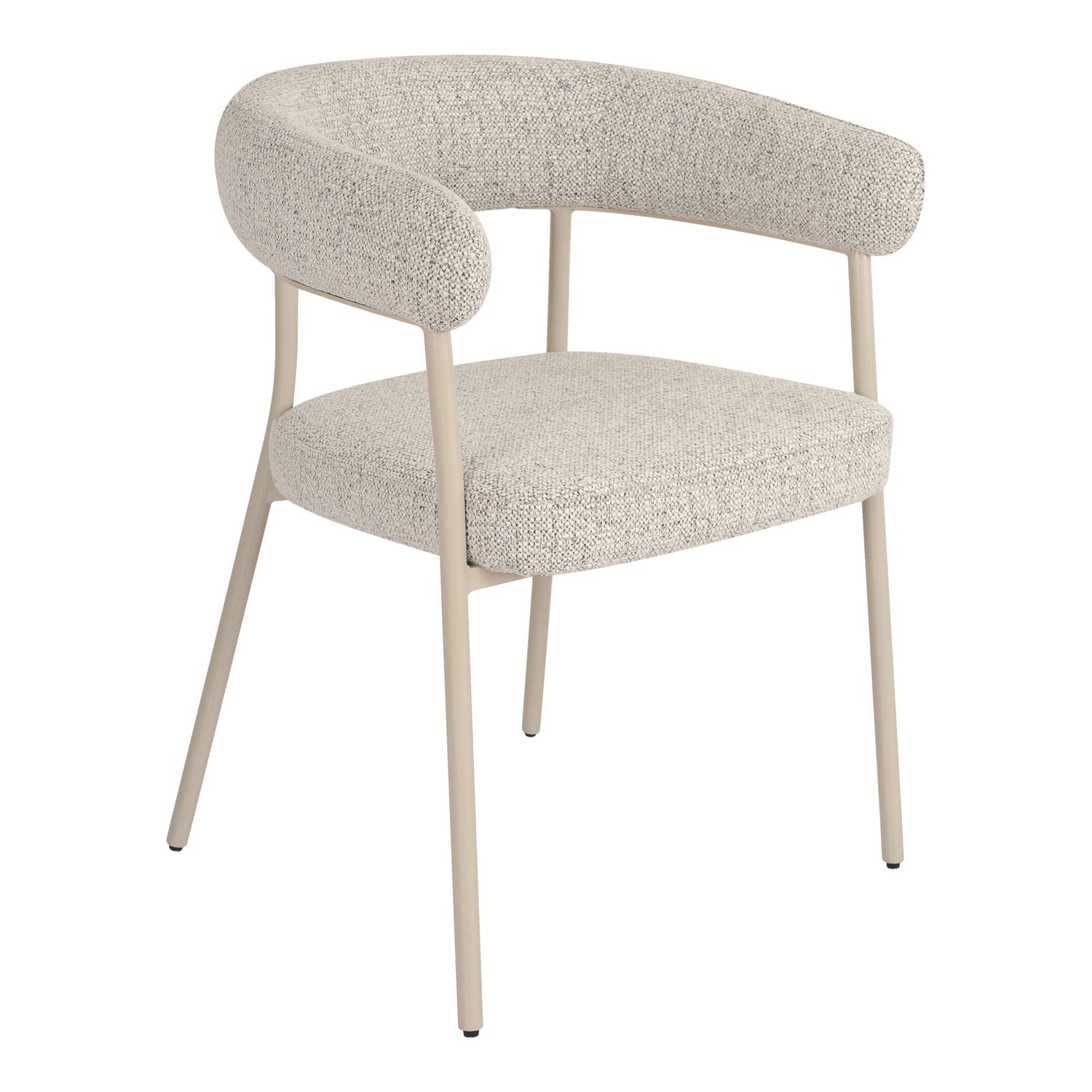 Cadeira de mesa de jantar, bouclé, areia com pernas cinza, HN1284