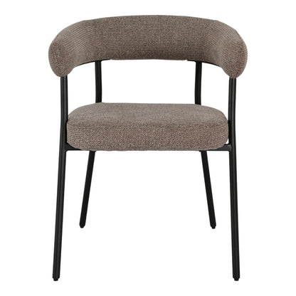 Cadeira de mesa de jantar Trivio - cadeira de mesa de jantar, marrom, pernas pretas HN1314