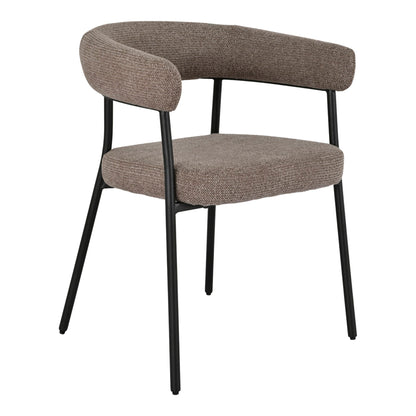 Cadeira de mesa de jantar Trivio - cadeira de mesa de jantar, marrom, pernas pretas HN1314