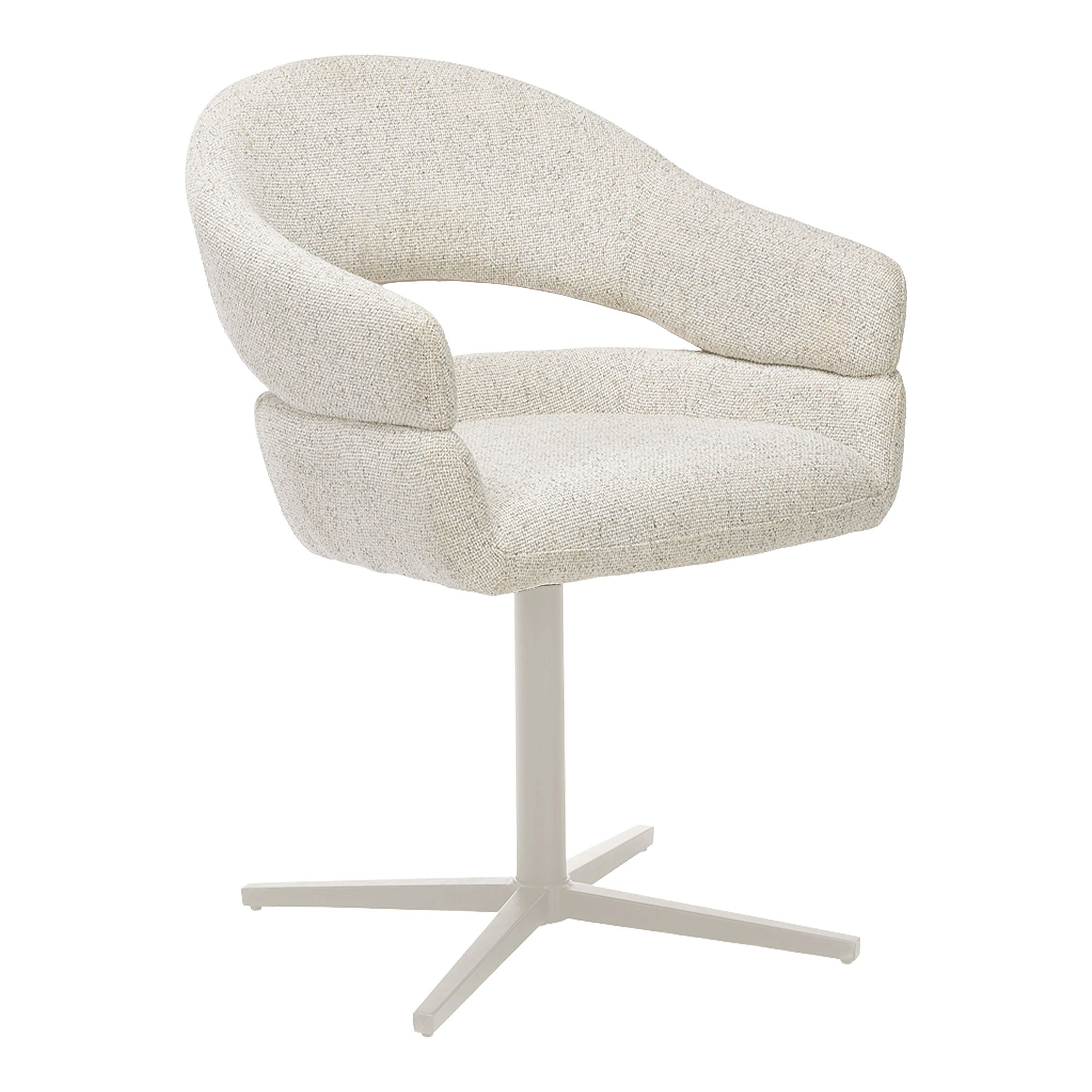 Cadeira de mesa de jantar, pé giratório, cinza claro com pernas cinza, HN1283
