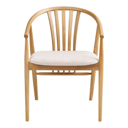 Cadeira de mesa de jantar Agustin - cadeira de mesa de jantar, carvalho com assento de tecido, natureza/areia HN1286