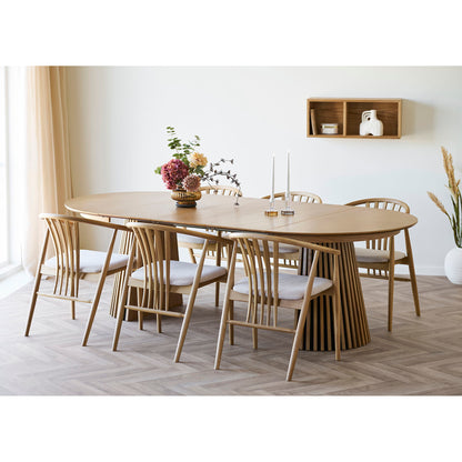 Cadeira de mesa de jantar Agustin - cadeira de mesa de jantar, carvalho com assento de tecido, natureza/areia HN1286