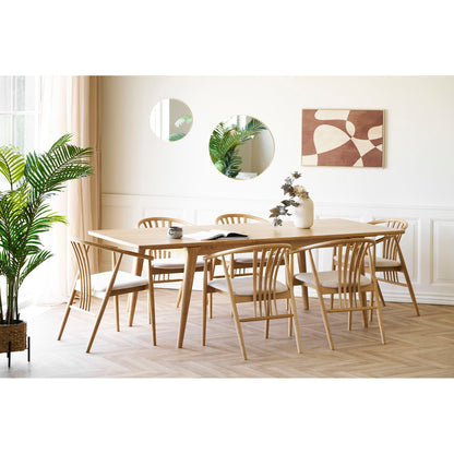 Cadeira de mesa de jantar Agustin - cadeira de mesa de jantar, carvalho com assento de tecido, natureza/areia HN1286