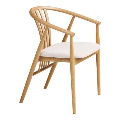 Cadeira de mesa de jantar Agustin - cadeira de mesa de jantar, carvalho com assento de tecido, natureza/areia HN1286