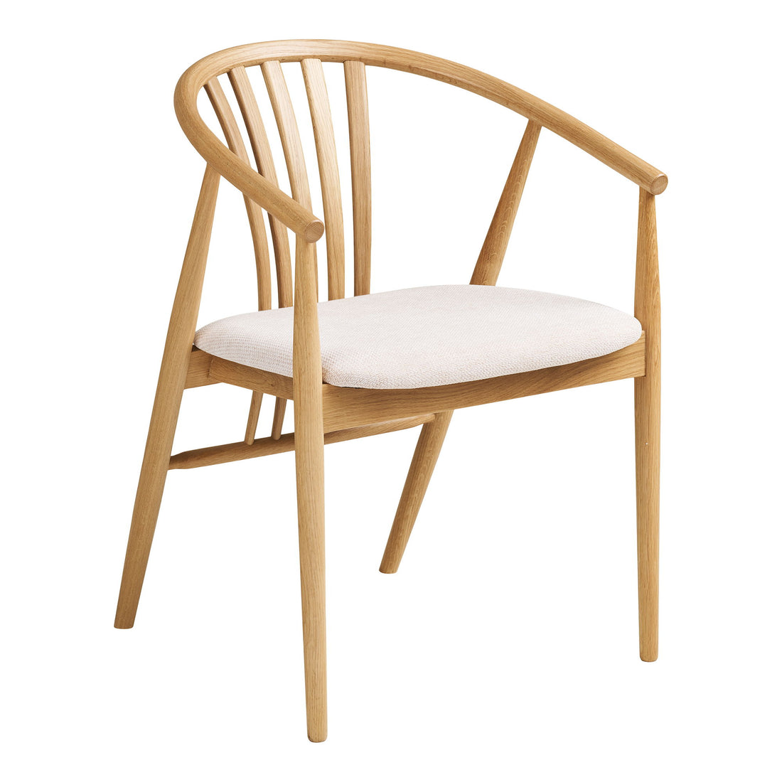 Cadeira de mesa de jantar Agustin - cadeira de mesa de jantar, carvalho com assento de tecido, natureza/areia HN1286