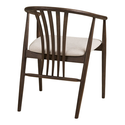 Cadeira de mesa de jantar Agustin - cadeira de mesa de jantar, carvalho com assento de tecido, fumado/areia hn1286
