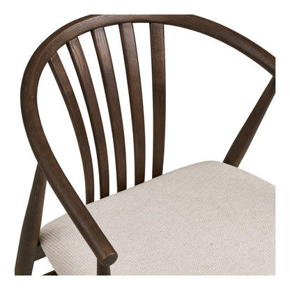 Cadeira de mesa de jantar Agustin - cadeira de mesa de jantar, carvalho com assento de tecido, fumado/areia hn1286