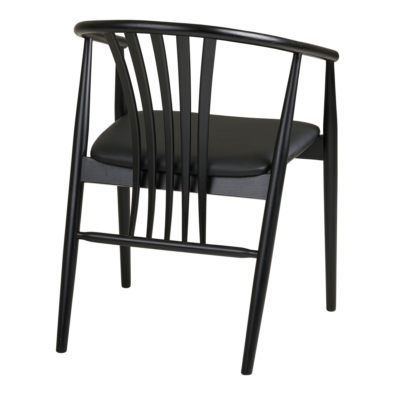 Cadeira de mesa de jantar Agustin - cadeira de mesa de jantar, madeira de faia com assento PU, preto HN1219