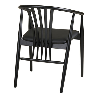 Cadeira de mesa de jantar Agustin - cadeira de mesa de jantar, madeira de faia com assento PU, preto HN1219