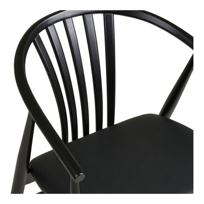 Cadeira de mesa de jantar Agustin - cadeira de mesa de jantar, madeira de faia com assento PU, preto HN1219