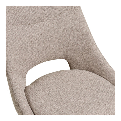 Cadeira de mesa de jantar Dokka - cadeira de mesa de jantar com pé giratório, areia, pernas pretas HN1088