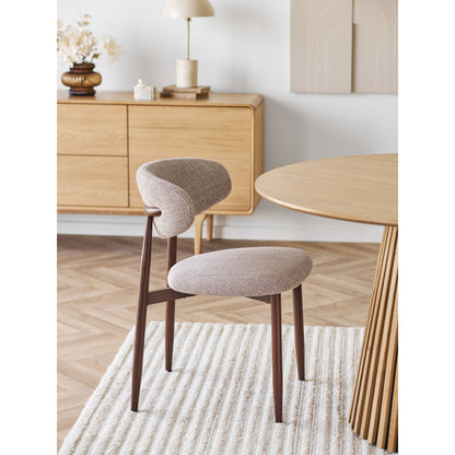 Cadeira de mesa de jantar Levante - cadeira de mesa de jantar, areia, visual de madeira, perna, noz HN1302
