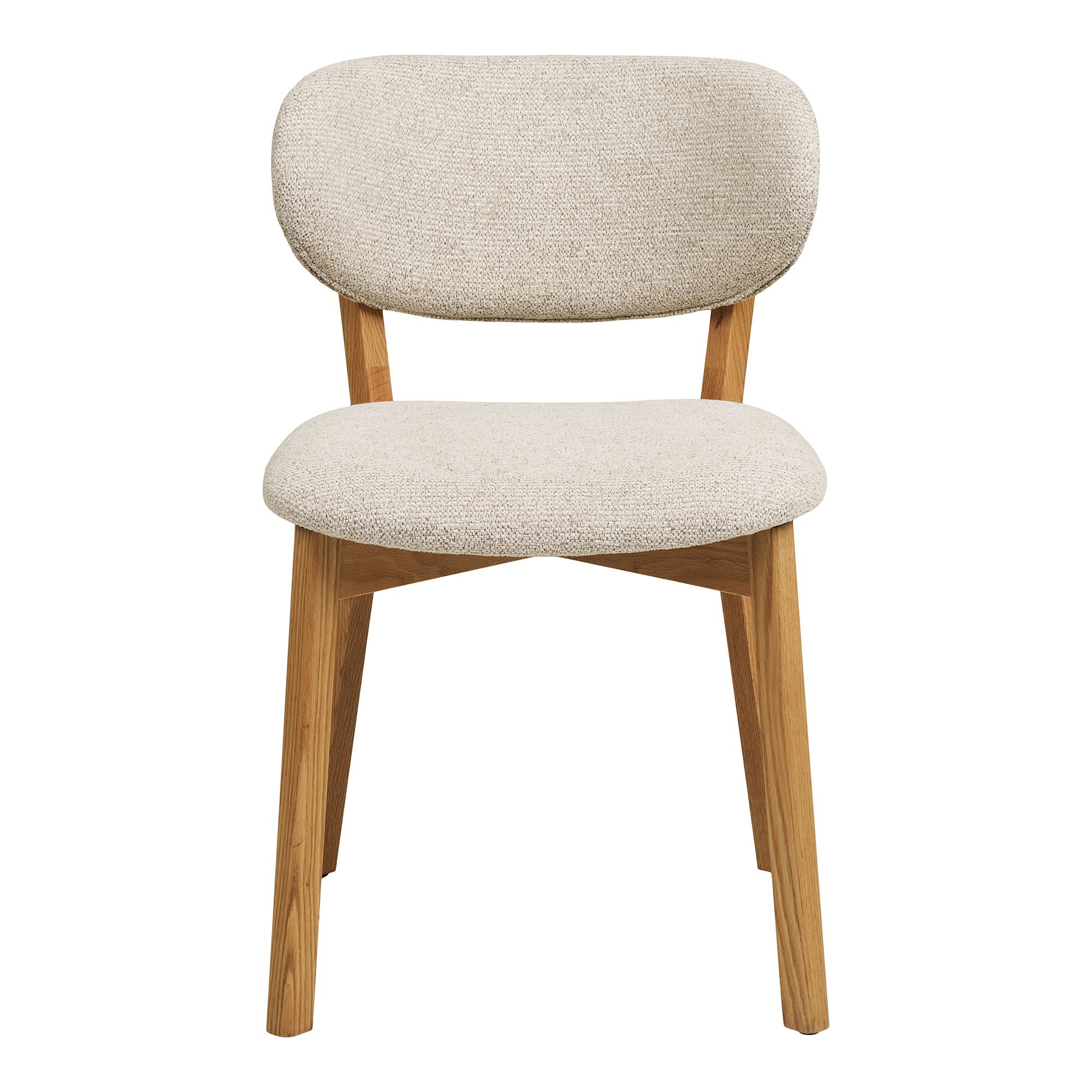 Cadeira de mesa de jantar Dunkirk - Cadeira de mesa de jantar, carvalho com assento de tecido, bege hn1318
