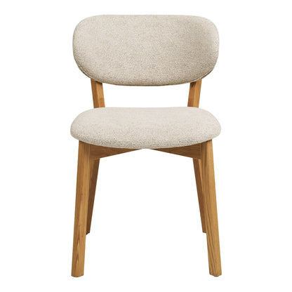 Cadeira de mesa de jantar Dunkirk - Cadeira de mesa de jantar, carvalho com assento de tecido, bege hn1318