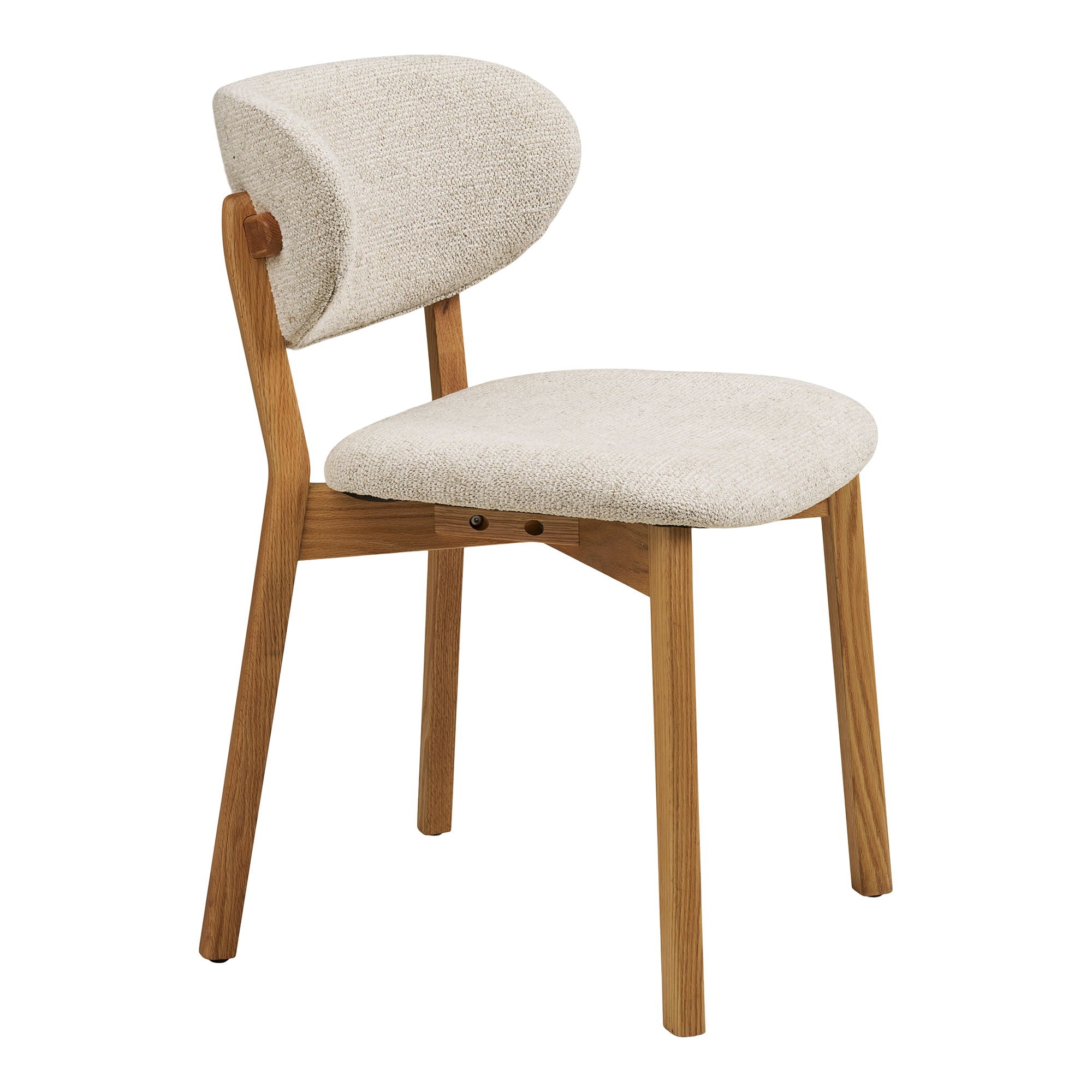 Cadeira de mesa de jantar Dunkirk - Cadeira de mesa de jantar, carvalho com assento de tecido, bege hn1318