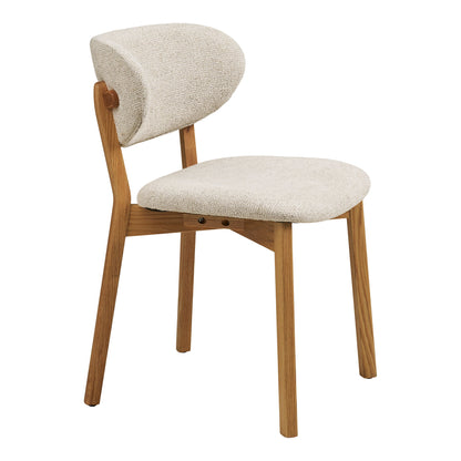 Cadeira de mesa de jantar Dunkirk - Cadeira de mesa de jantar, carvalho com assento de tecido, bege hn1318
