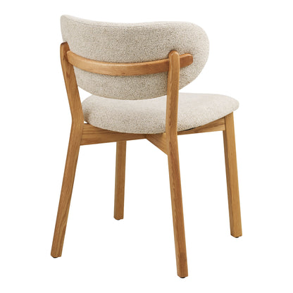 Cadeira de mesa de jantar Dunkirk - Cadeira de mesa de jantar, carvalho com assento de tecido, bege hn1318