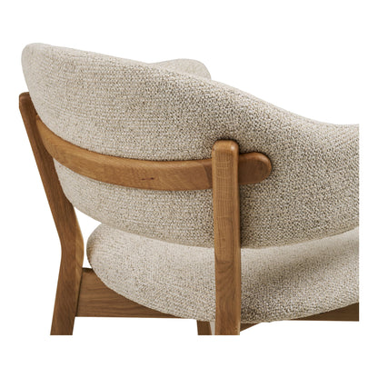 Cadeira de mesa de jantar de Dunkirk - Cadeira de mesa de jantar, apoio de braço, carvalho com assento de tecido, bege hn1318