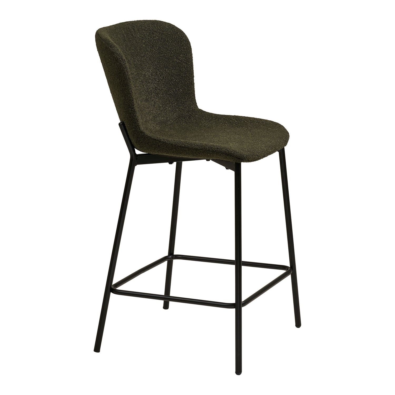 Maceda Counter Chair - Counter Chair, Bouklé, verde, pernas pretas HN1241