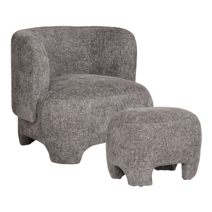 Nazare Conjunto - Cadeira de lounge e Puff, Gray, HN1280