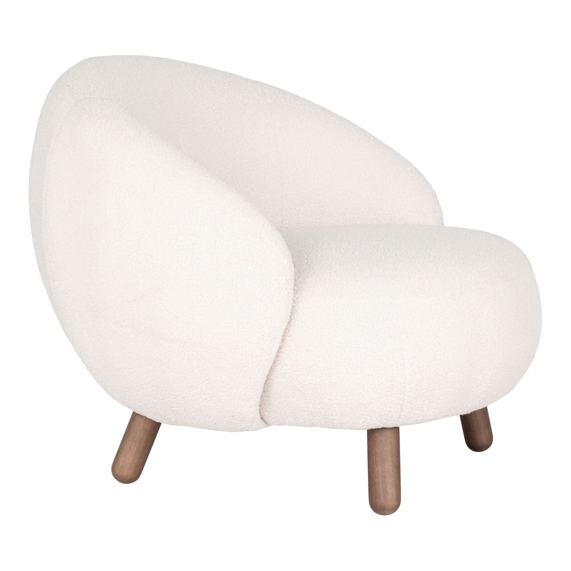 Savona Conjunto - Cadeira de lounge e Puff, White HN1094
