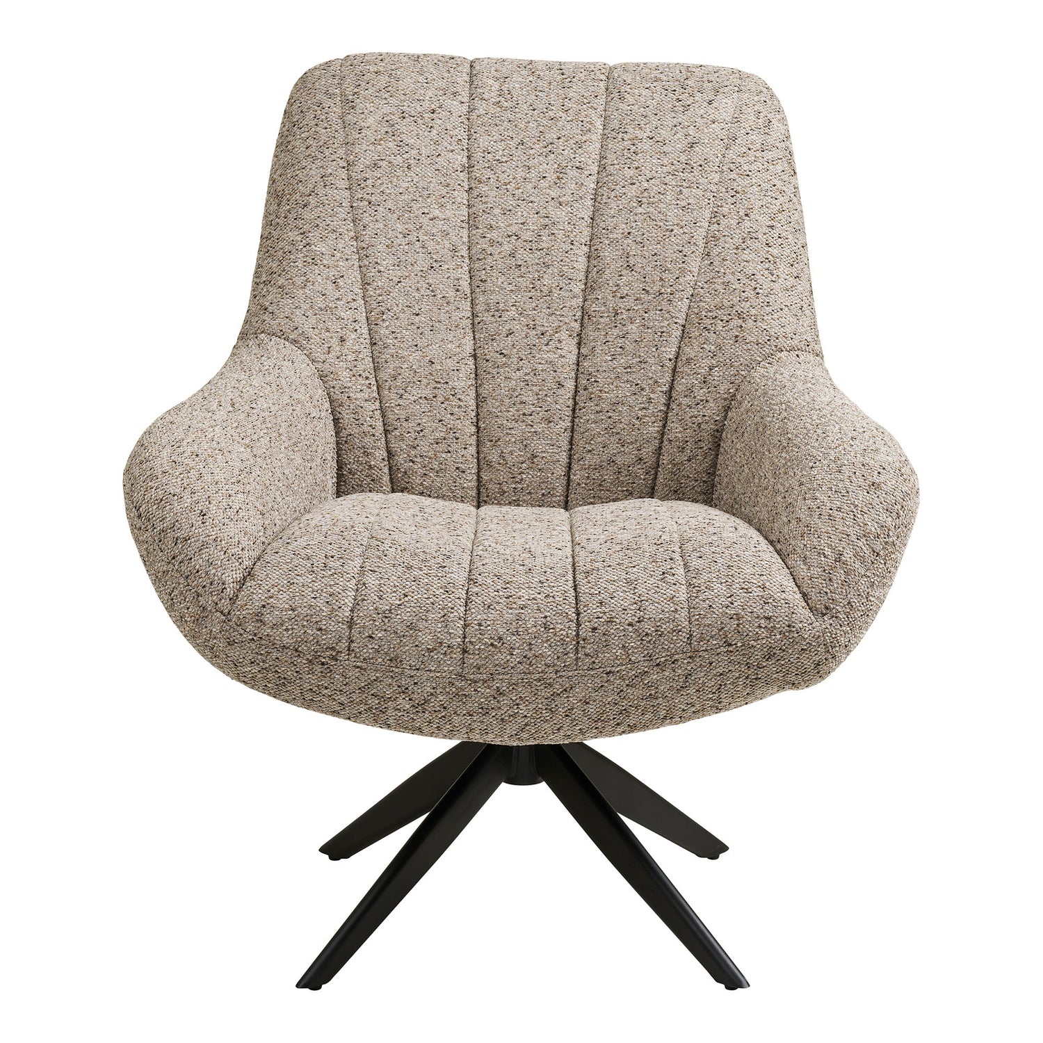 Cadeira de lounge de Grandola - cadeira de lounge com pé giratório, cinza, pernas pretas HN1086