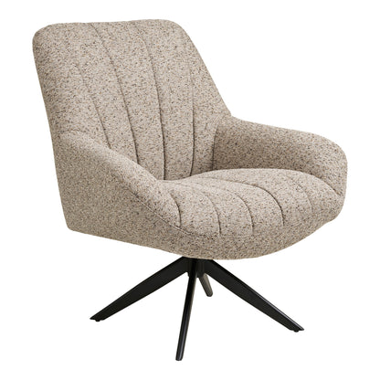 Cadeira de lounge de Grandola - cadeira de lounge com pé giratório, cinza, pernas pretas HN1086