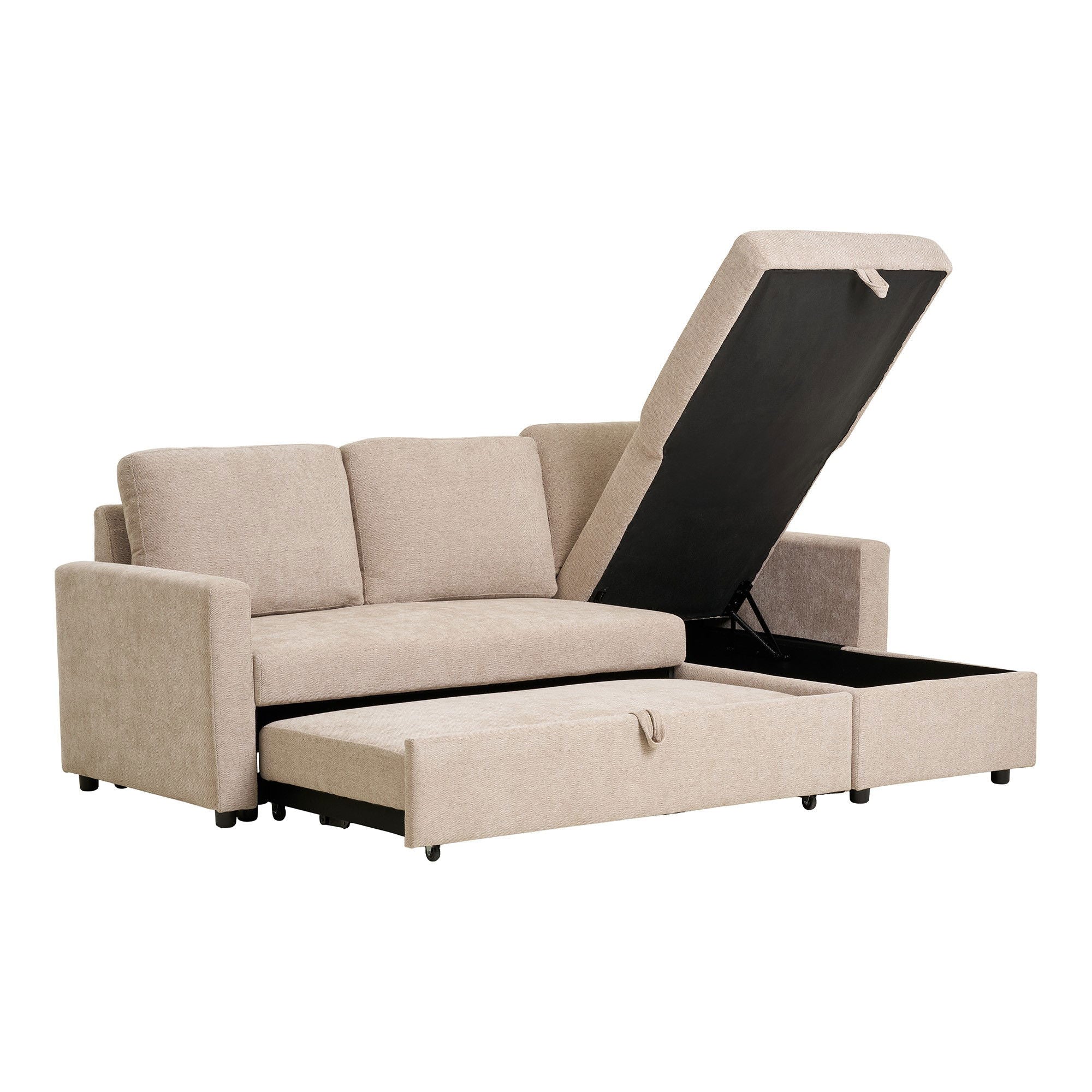 Belfast Chaiselong Sovesofa  - Chaiselong sovesofa med opbevaring