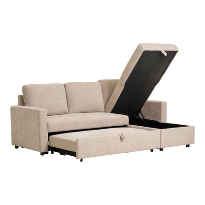Belfast Chaiselong Sovesofa  - Chaiselong sovesofa med opbevaring