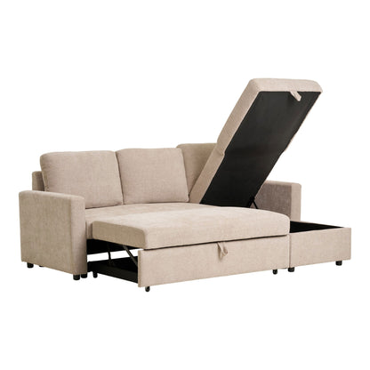 Belfast Chaiselong Sovesofa  - Chaiselong sovesofa med opbevaring