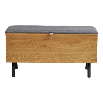 Banco Barco com armazenamento - Banco com armazenamento, Oak Look 92x33x48 cm
