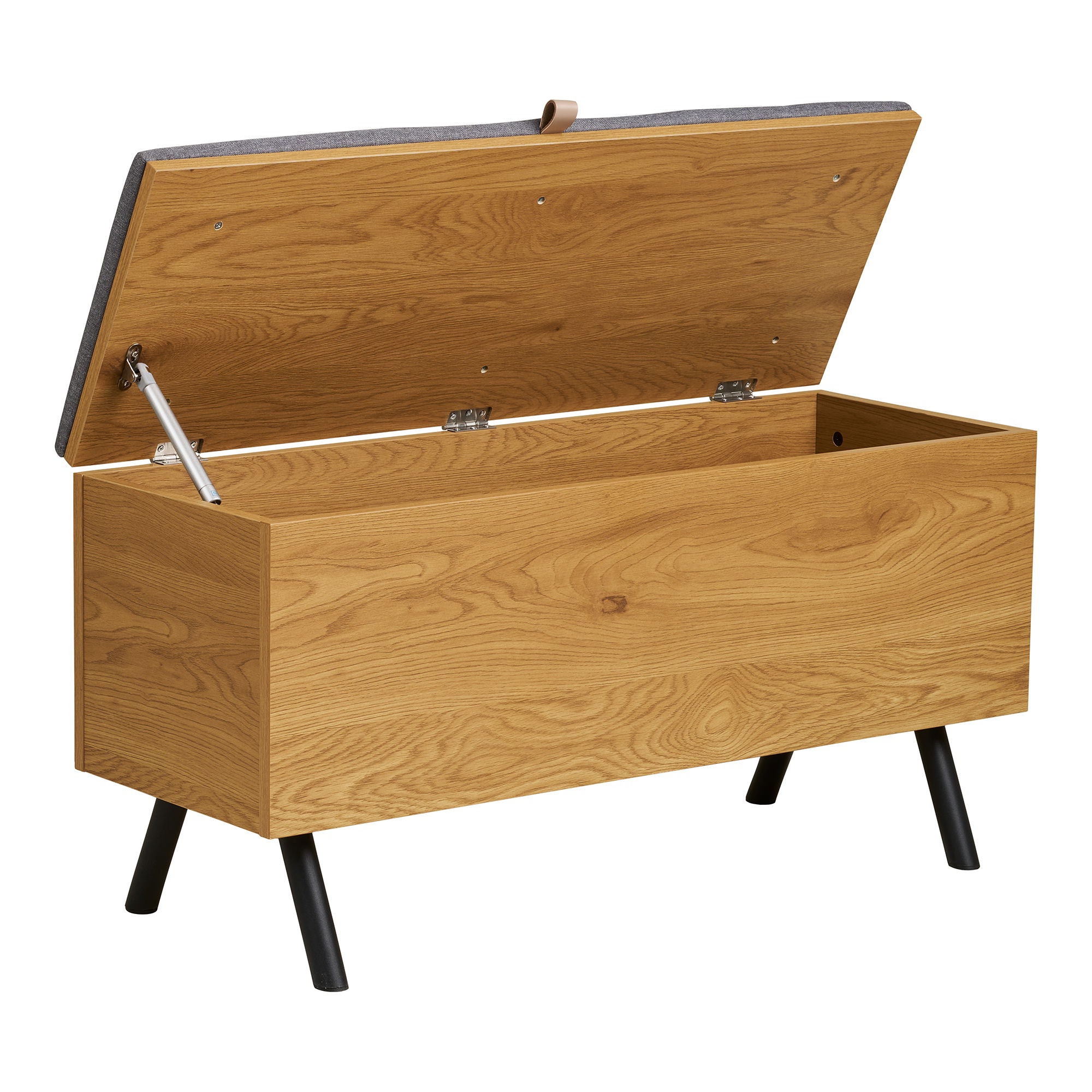 Banco Barco com armazenamento - Banco com armazenamento, Oak Look 92x33x48 cm