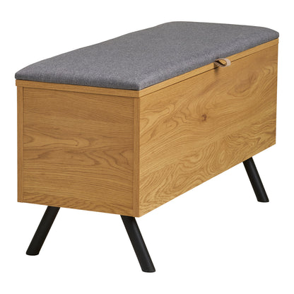 Banco Barco com armazenamento - Banco com armazenamento, Oak Look 92x33x48 cm