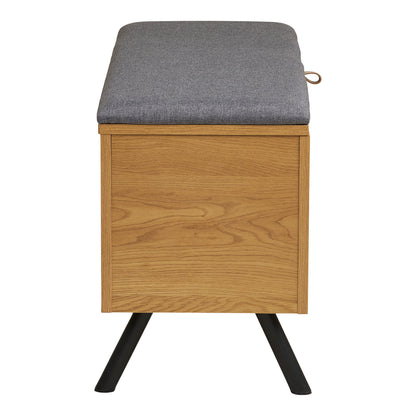 Banco Barco com armazenamento - Banco com armazenamento, Oak Look 92x33x48 cm
