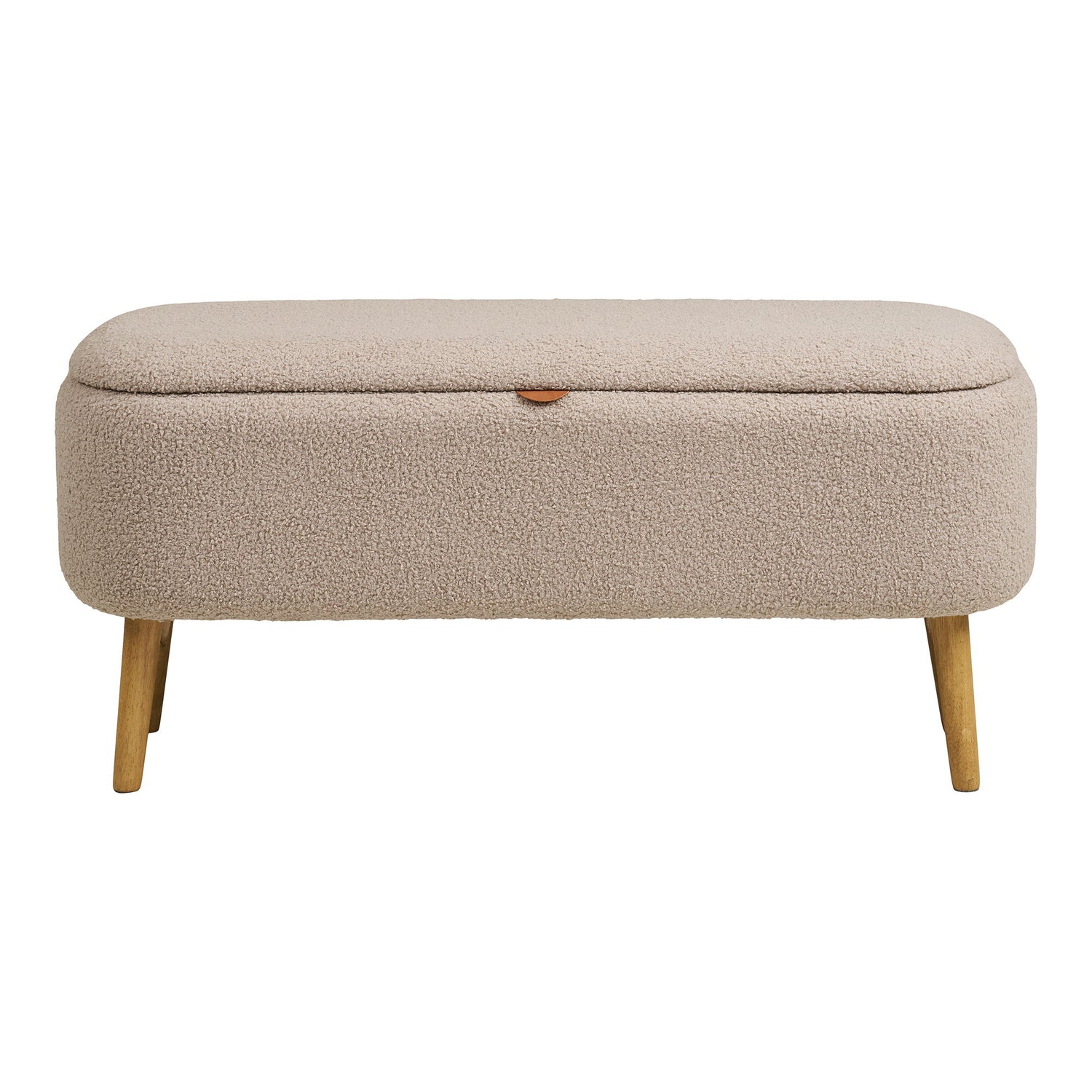Banco Harlow - Banco com armazenamento, Bouclé, bege 95x37x45 cm, HN1063