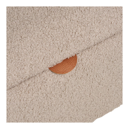 Banco Harlow - Banco com armazenamento, Bouclé, bege 95x37x45 cm, HN1063