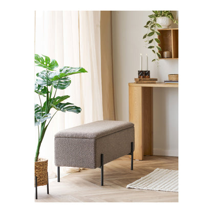 Watford Bench - Banco com armazenamento, Bouclé, Brown 95x36.5x43 cm, HN1061